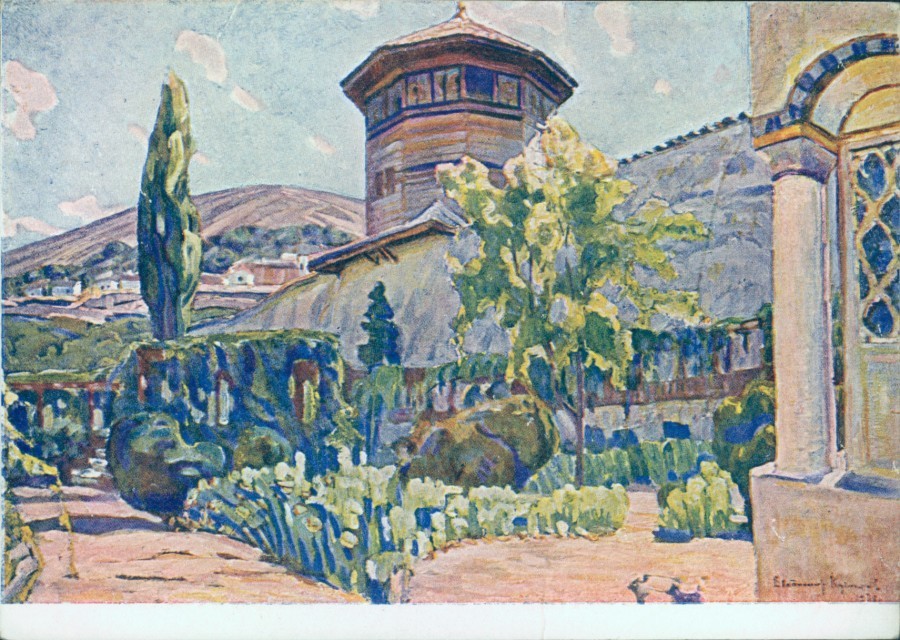 Бахчисарайский дворец. Соколиная башня. Художник В.А. Кузнецов. 1935-1940 гг. Бахчисарайский дворец. Соколиная башня. Художник В.А. Кузнецов. 1935-1940 гг.