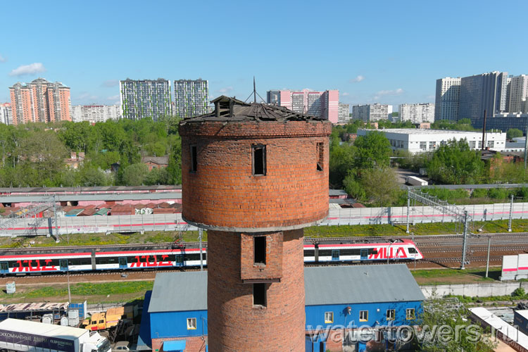 Водонапорная башня Одинцовской мебельной фабрики, вид сверху